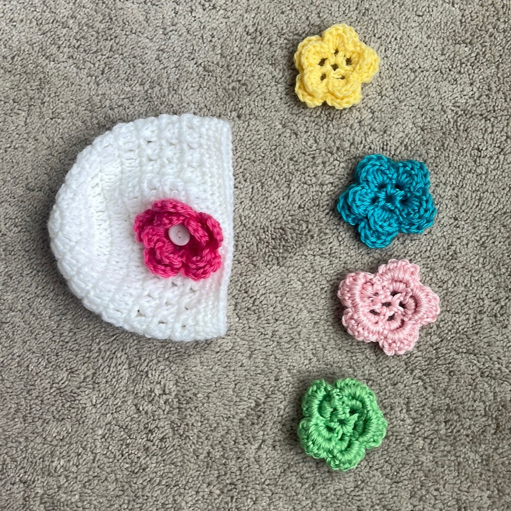 Handmade knit baby hat